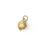 Enamel and 14K Gold Rotating Globe Charm