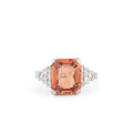Imperial Topaz, Diamond, and Platinum Ring