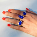 Victorian Lapis, Diamond, and 14k Gold Ring