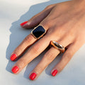Onyx and 10K Gold Ring
