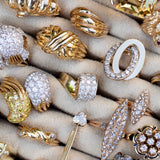 Diamond and 18K Bi-Color Gold Loop Ring