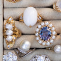 Art Nouveau Baroque Pearl, Diamond, and 14K Gold Ring