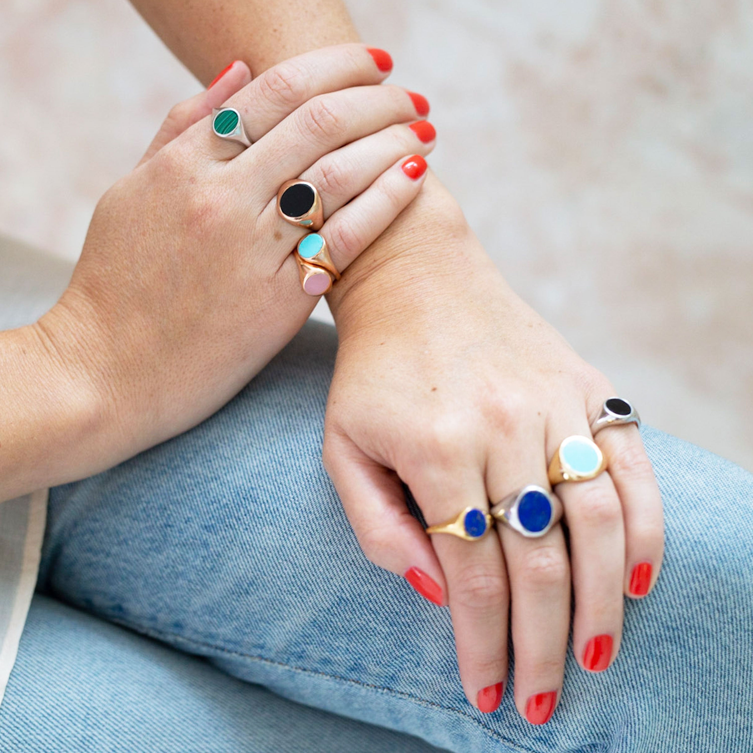 The F&B Petite Turquoise Signet Ring