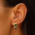 Emerald, Sapphire, and 18k Yellow Gold Convertible Earrings