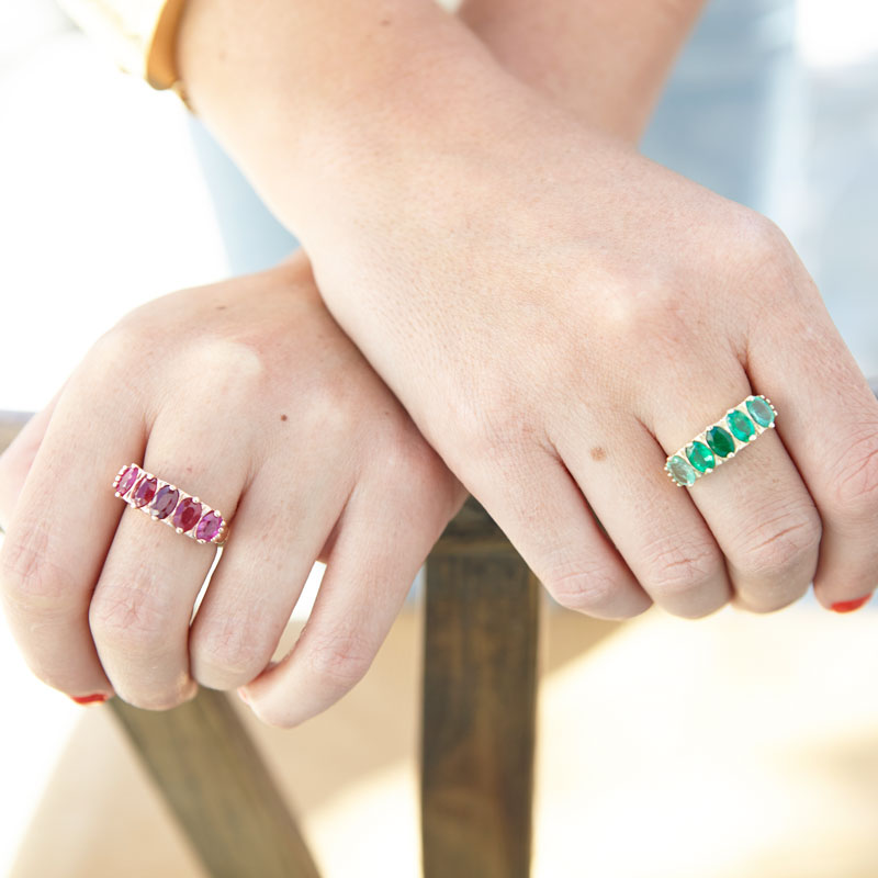 The F&B X Gemfields Emerald Ombre Ring
