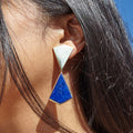 Lapis Lazuli And Gold Day/Night Dangle Earrings