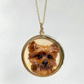 The F&B Custom Hand-Painted Pet Portrait Necklace With Rose Cut Sapphires