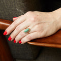 Green Turquoise And 14K Rose Gold Ring