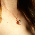 Edwardian Diamond And Ruby Bug 14k Gold Charm