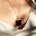 Victorian Bloodstone And Onyx Rectangular 14K Gold Locket