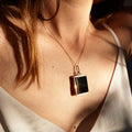 Victorian Bloodstone And Onyx Rectangular 14K Gold Locket