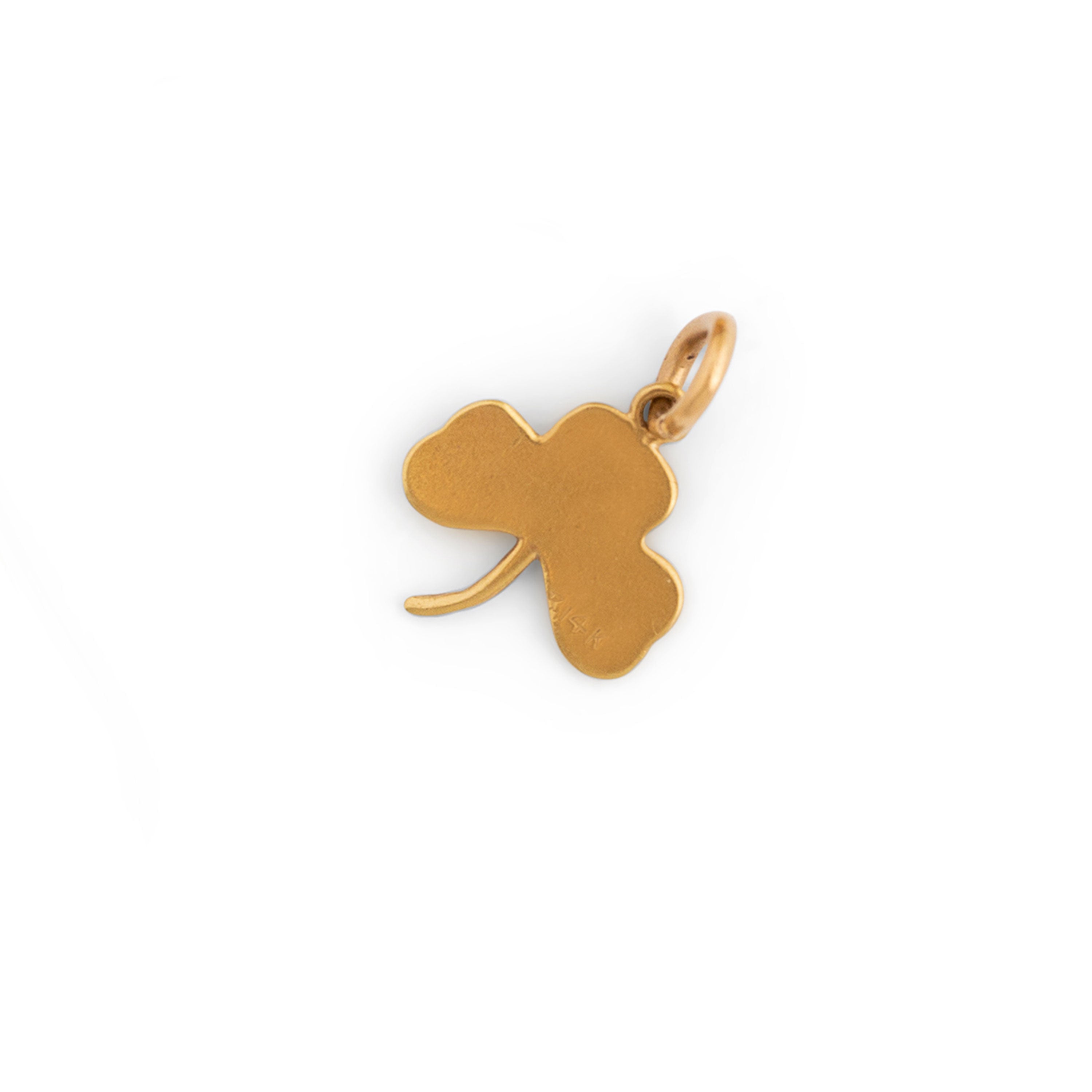 Victorian Enamel Clover and 14k Gold Charm