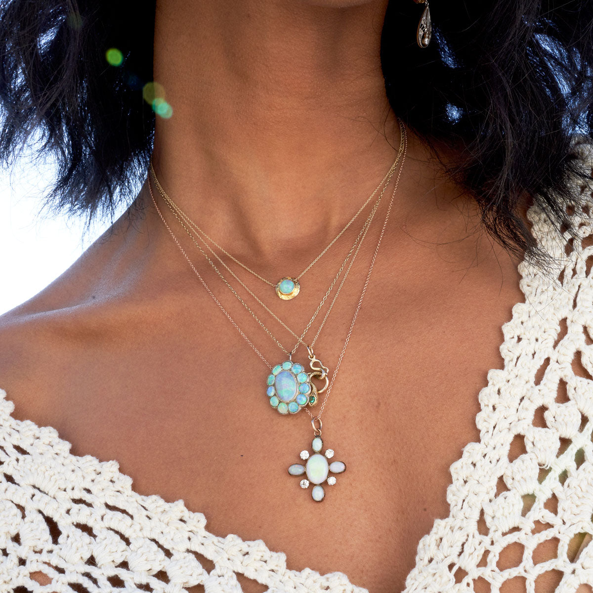 The F&B White Gold Snake Charmer Necklace