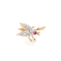 Edwardian Diamond And Ruby Bug 14k Gold Charm