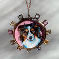 The F&B Custom Hand-Painted Pet Portrait Necklace With Rose Cut Sapphires