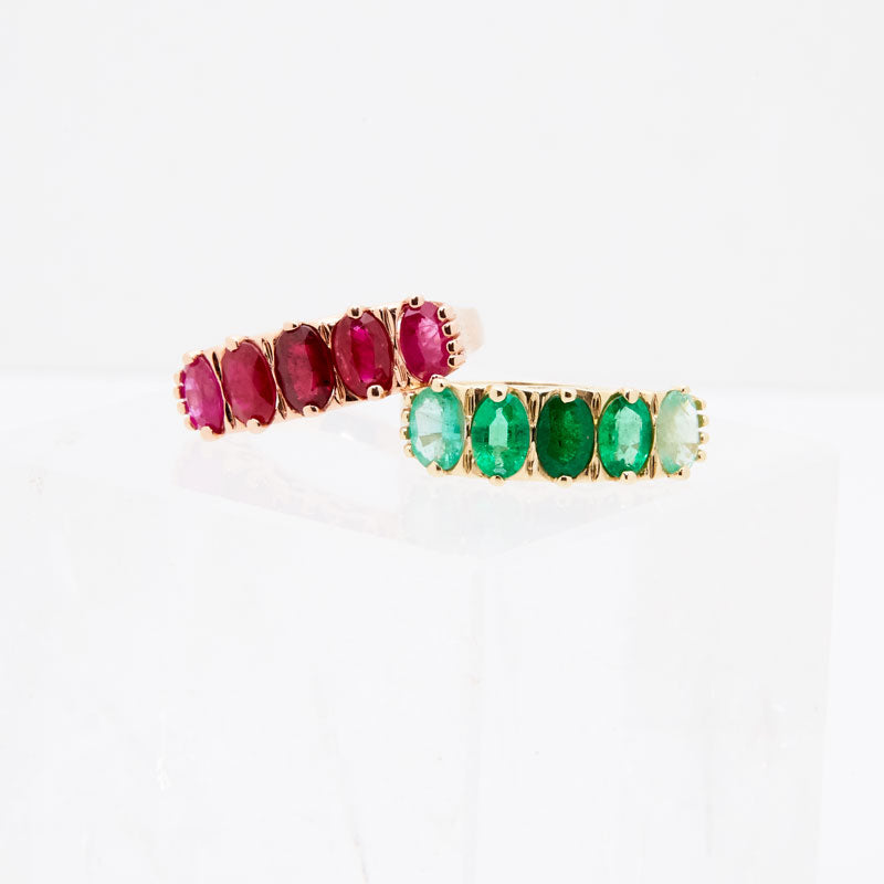 The F&B X Gemfields Emerald Ombre Ring