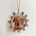 The F&B Custom Hand-Painted Pet Portrait Necklace With Rose Cut Sapphires