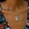 Aquamarine, Kunzite, Diamond, and 14k Gold Pendant