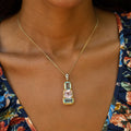 Aquamarine, Kunzite, Diamond, and 14k Gold Pendant