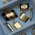 Movable Book of Matches Enamel and 14k Gold Charm