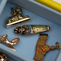 Egyptian Sarcophagus with Mummy Silver and Enamel Charm