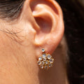 Victorian Rose Cut Diamond and 14k Gold Cluster Earrings