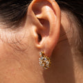 Victorian Rose Cut Diamond and 14k Gold Cluster Earrings