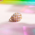 Opal Pavé and 14k Gold Dome Ring
