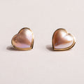 Heart Shaped Mabe Pearl and 14K Gold Earrings