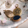 Victorian Onyx, Agate, And 14k Gold Sliding Locket