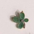 Victorian Chrysoprase Clover and Diamond 18k Gold Pendant