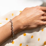 Edwardian Old Cut Diamond, Platinum, and 18k Gold Link Bracelet