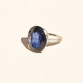 Art Deco Synthetic Sapphire and Diamond Platinum Ring