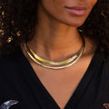 Italian 14k Gold Omega Collar Necklace