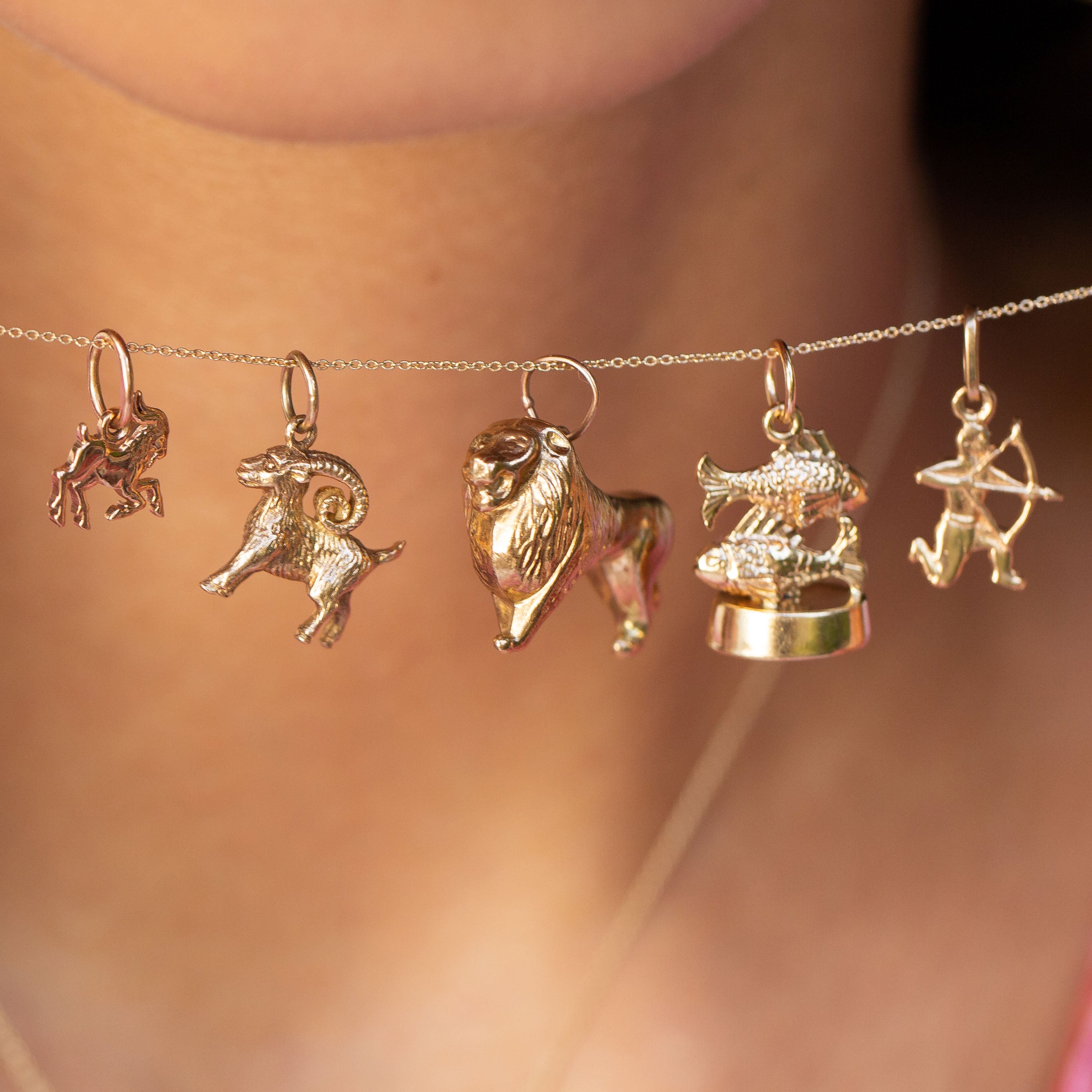 English Aries Ram 9k Gold Zodiac Charm