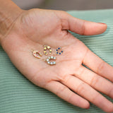 Lapis, Pearl, and 14k Gold Horseshoe Charm