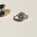 Victorian 2.37 Carat Sapphire, Diamond, And 14k Gold Cluster Ring