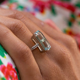 Aquamarine and 18k White Gold Ring
