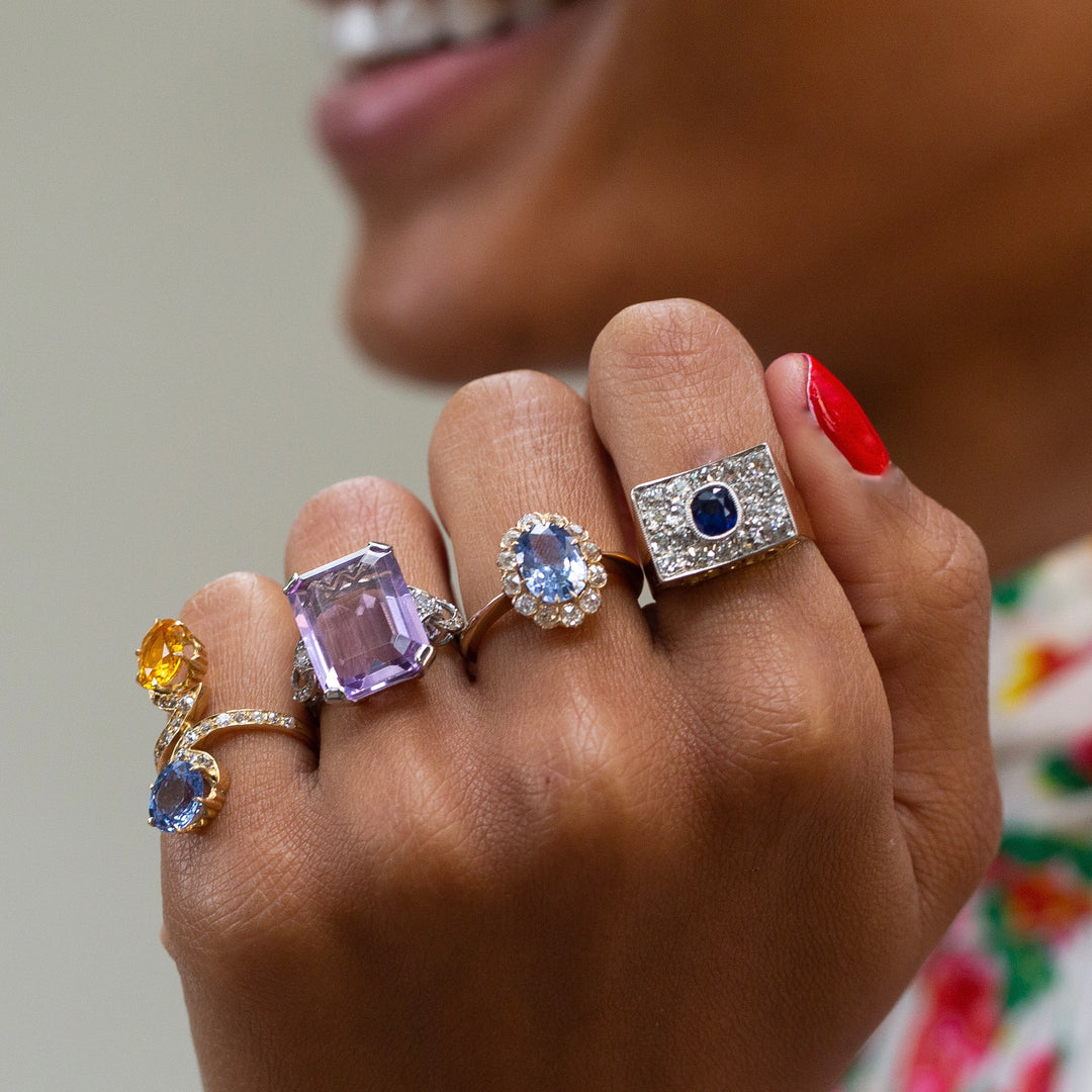 Edwardian Toi Et Moi Sapphire, Diamond, and 18k Gold Ring