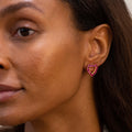 Burma Ruby and 14k Gold Heart-Shaped Earrings