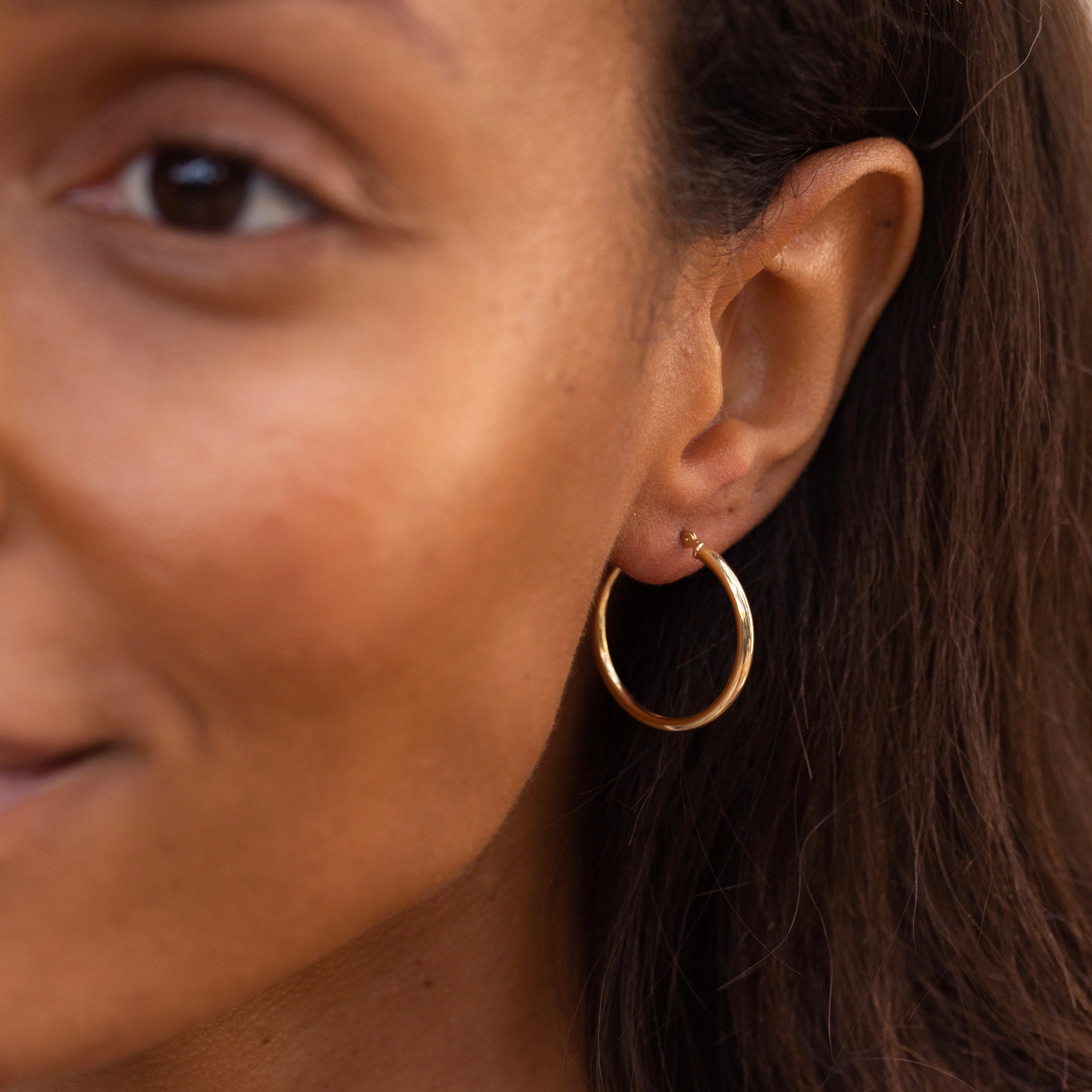 Slim 14k Gold Hoop Earrings