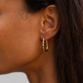 Roped Oval 14k Gold Hoop Earrings
