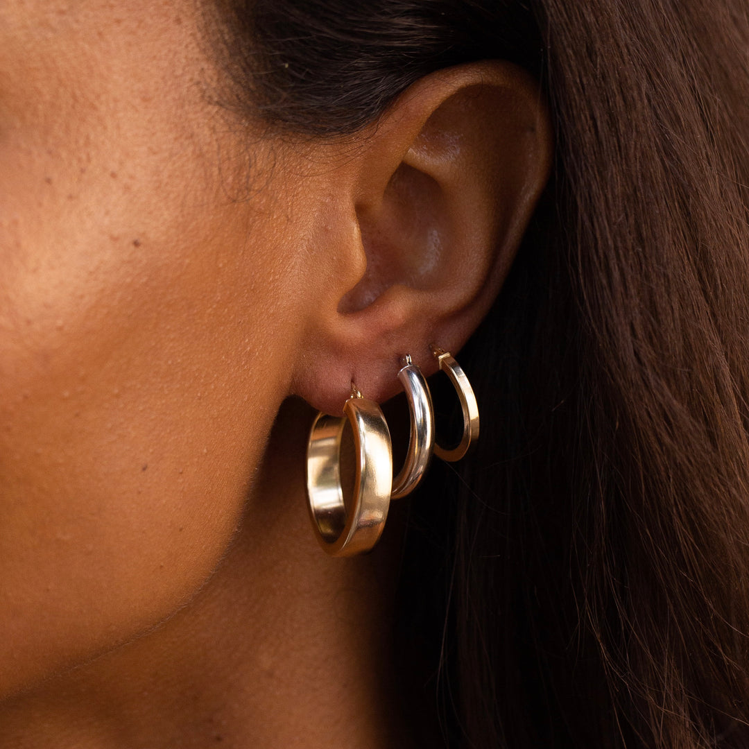 Large 10k Gold Hoop Earrings