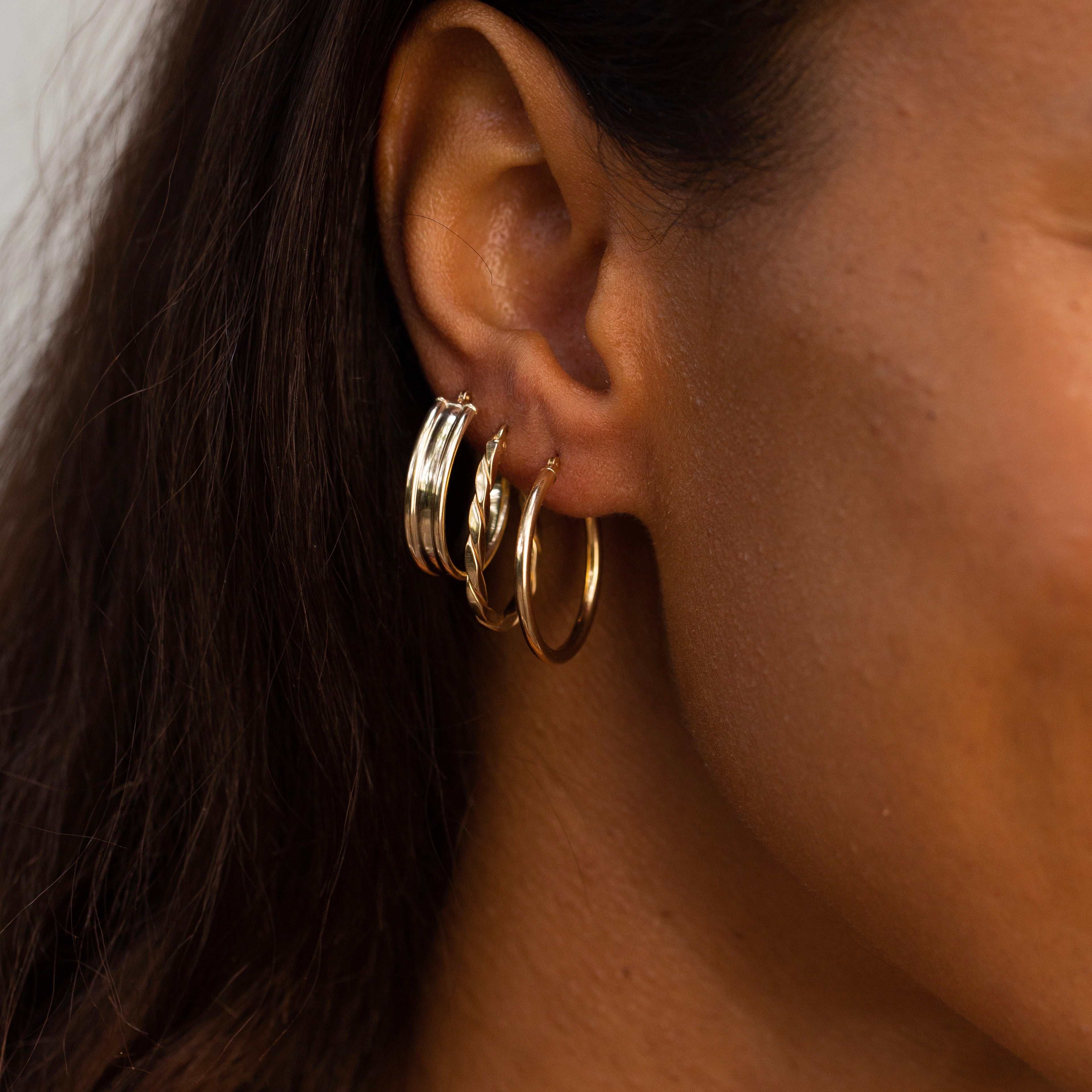 Slim 14k Gold Hoop Earrings