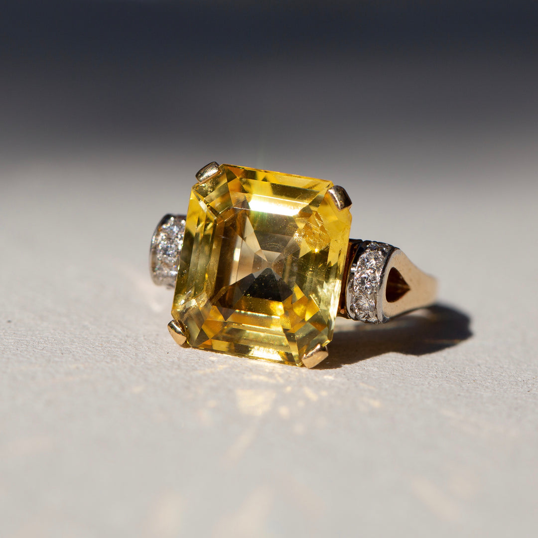 Natural Yellow Sapphire (Pukhraj) Gemstone Ring - Shraddha Shree Gems