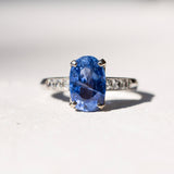 Art Deco Sapphire, French Cut Diamond, and Platinum Ring