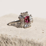 Mid-Century Pink Tourmaline, Diamond, and Platinum Ballerina Ring