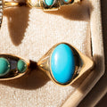 Blue Turquoise and 14k Gold Ring