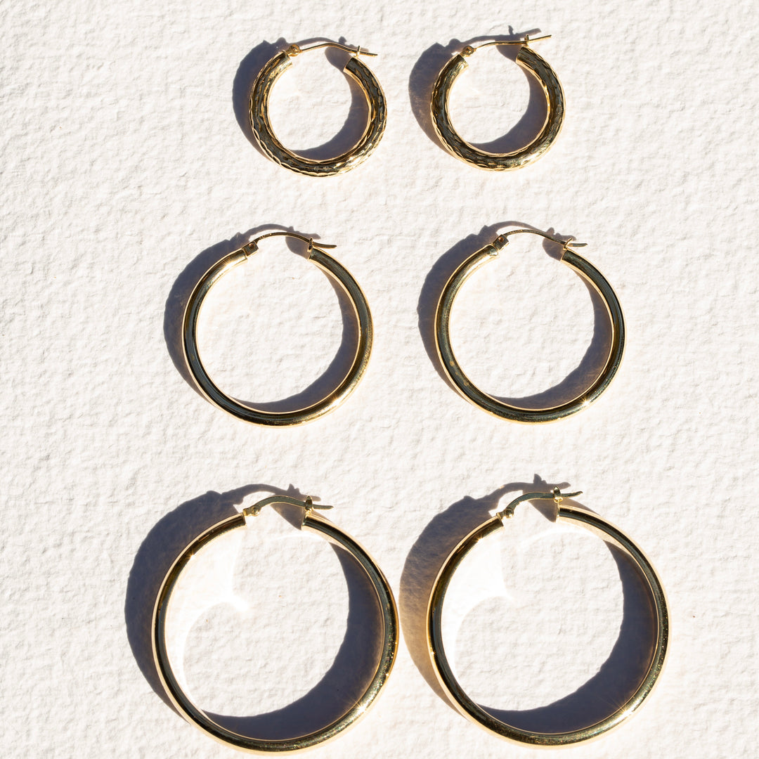 thumbnail image 2 of Vintage 9ct Gold Creole Hoop Earrings - Aladdins Cave Jewellery 2 of 9