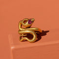 Italian Ruby and 18k Gold Snake Ring